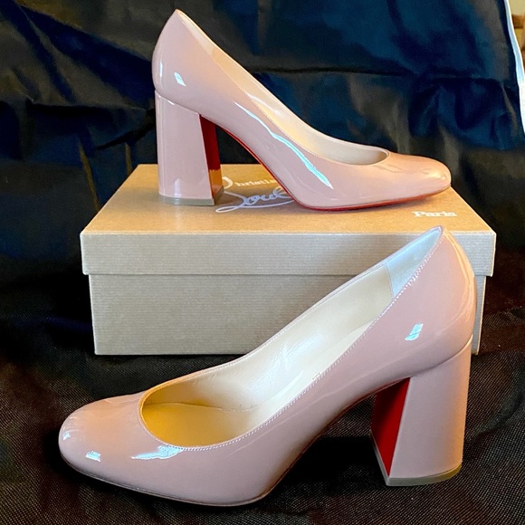 Christian Louboutin Baobab Block Heel Pump in Nude - Picture 3 of 6